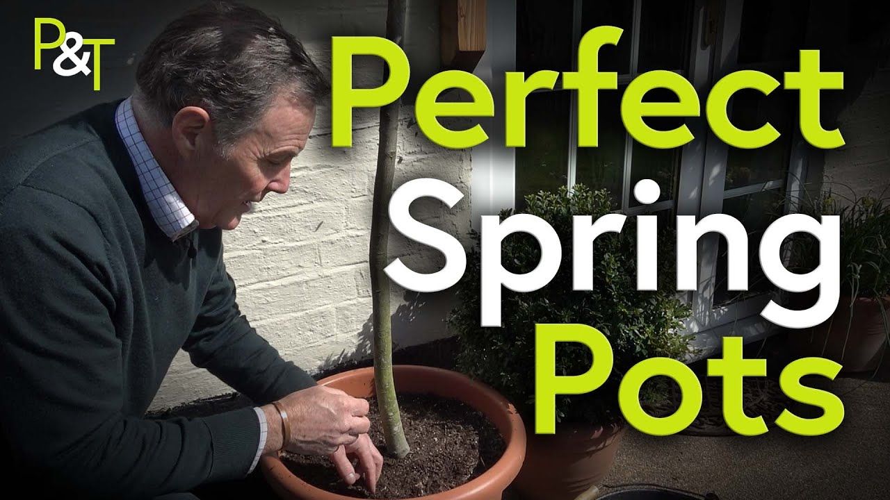 Martin working on the compost in a pot next to the text