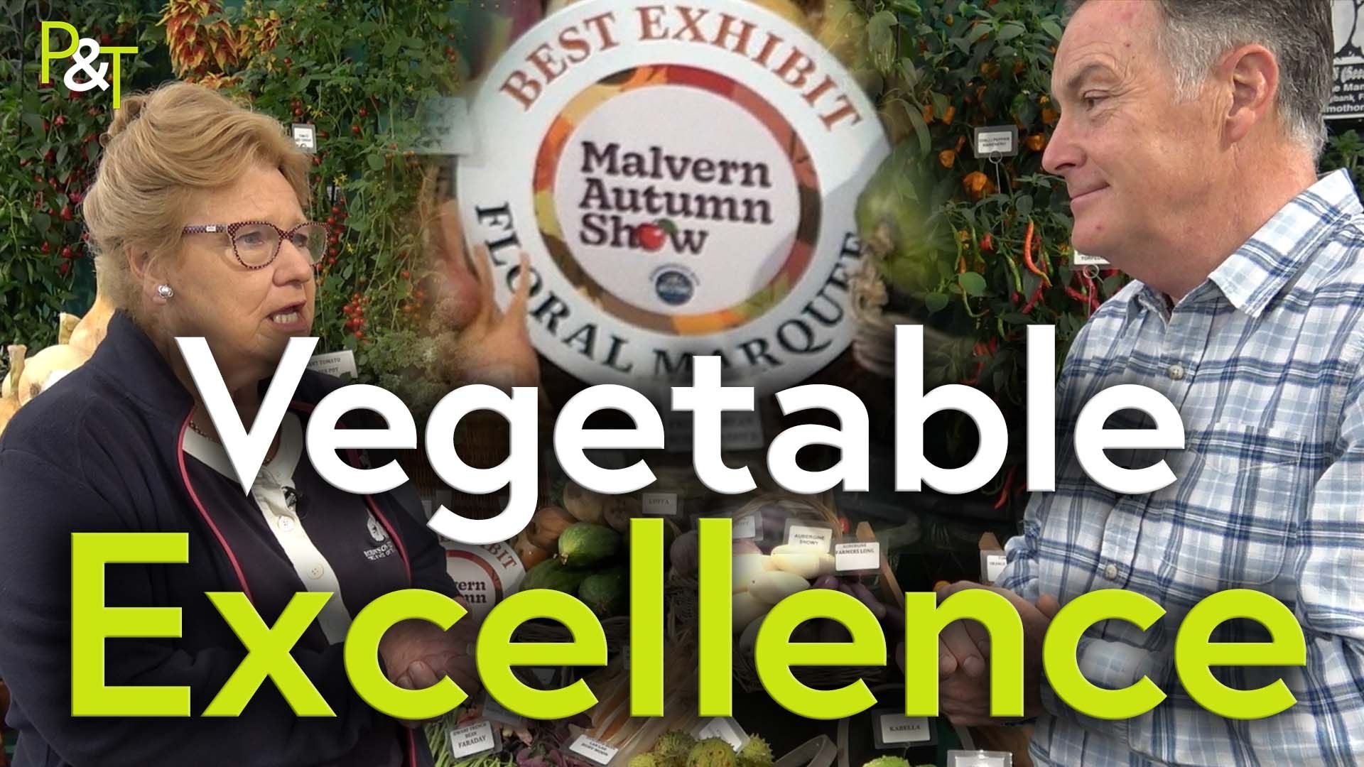 Margaret and Martin face each other with the award for best exhibit showing between them. Over the top in White and Green text are thee words