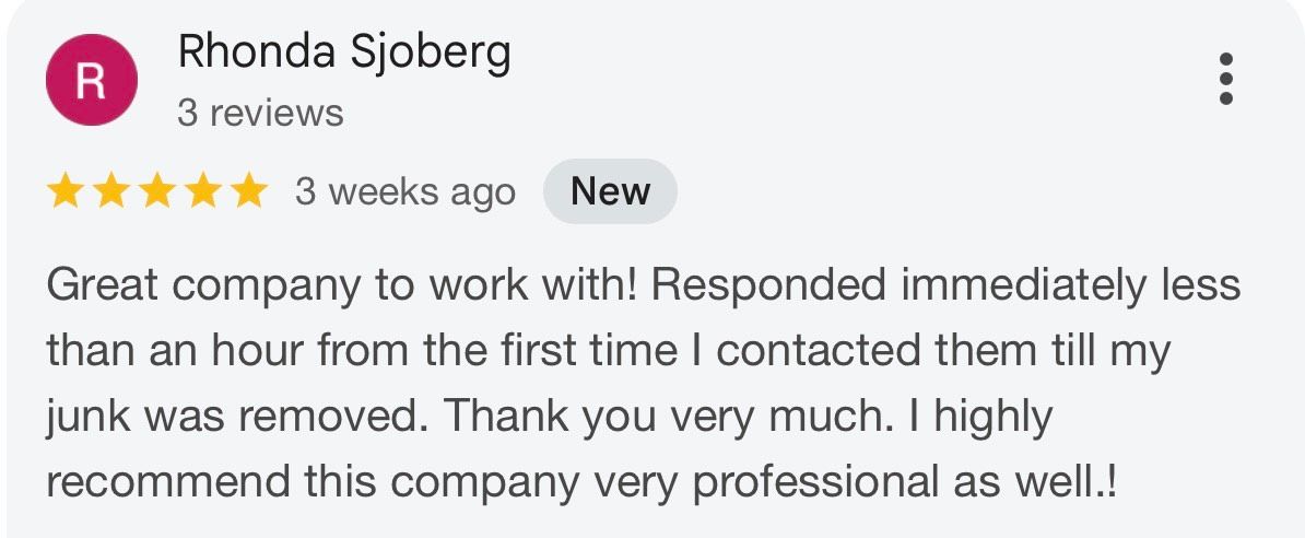 A google review for a company called rhonda sjoberg.