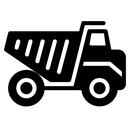 A dump truck free icon on a white background