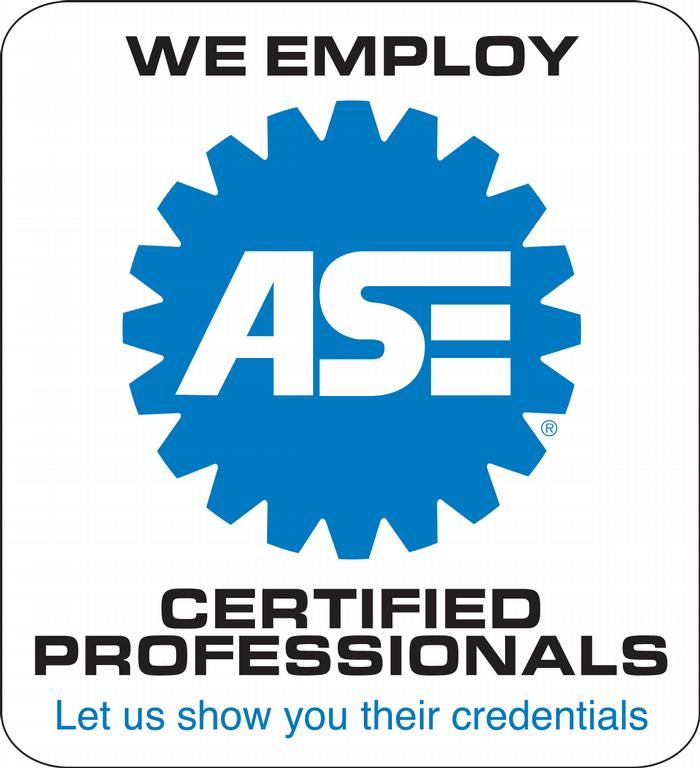 A sign that says we employ certified professionals let us show you their credentials