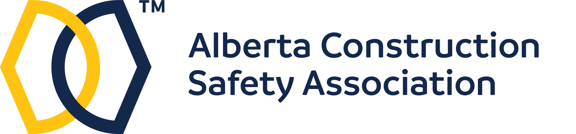 Logo of the Alberta Construction Safety Association: interlocking diamond and circle shapes, with text.