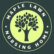 A logo for maple lawn nursing home with a tree in the center