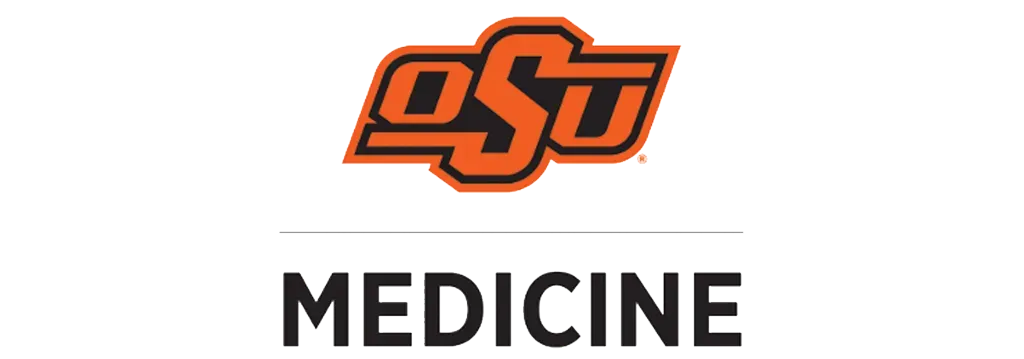 Oklahoma State University Medicine logo. Orange and black OSU logo above the word 