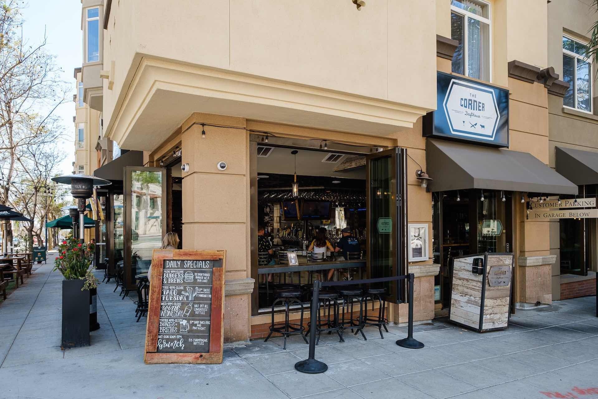 Business downtown with pavement