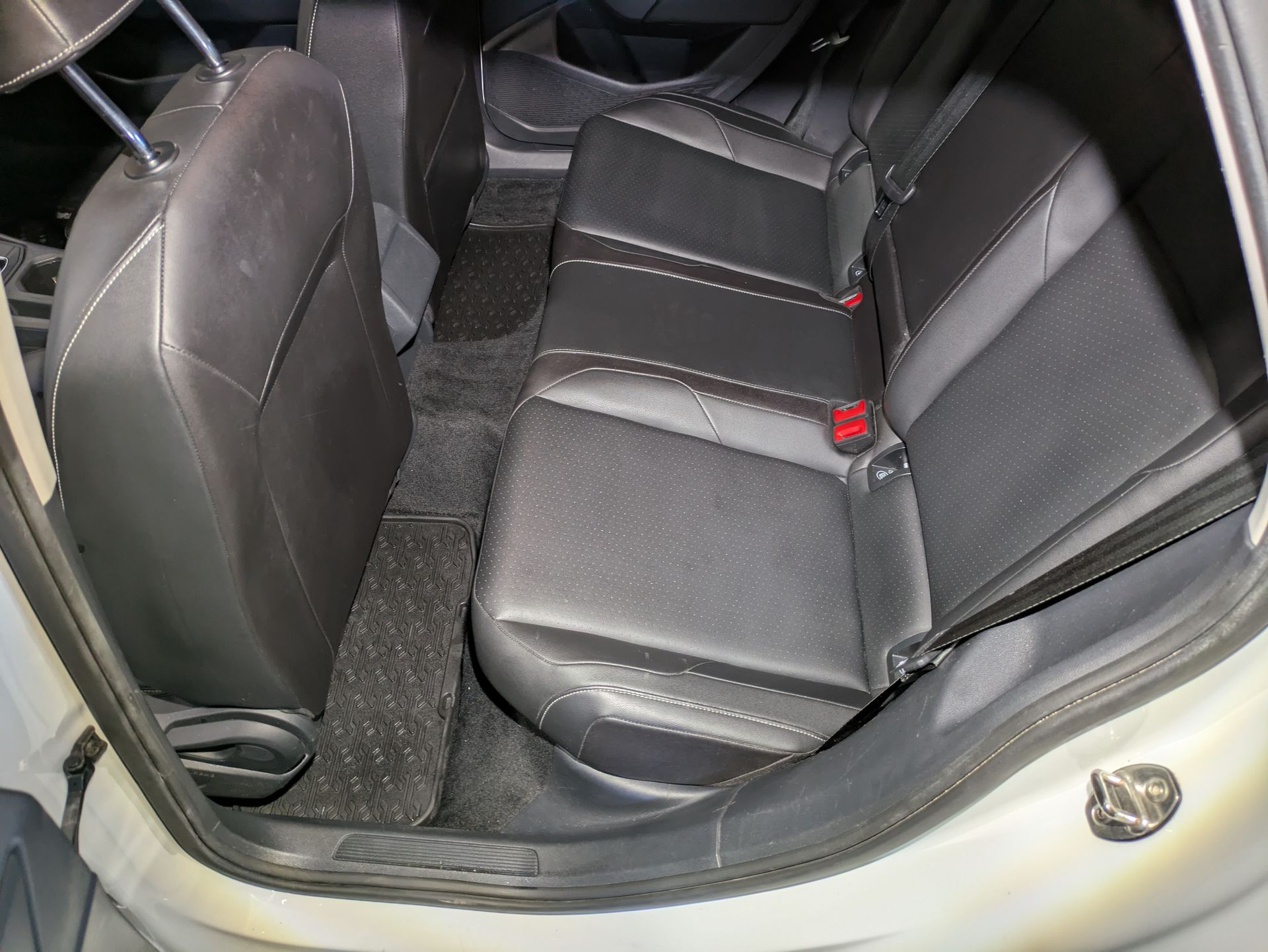 The back seat of a polaris utility vehicle is shown.