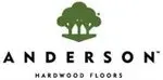 The logo for anderson hardwood floors has a tree on it.