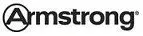 A close up of the armstrong logo on a white background.