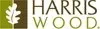 A logo for harris wood with a maple leaf on it.