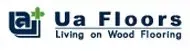 A logo for ua floors living on wood flooring