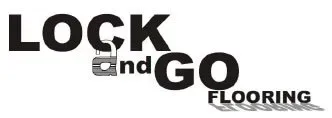 A black and white logo for lock and go flooring