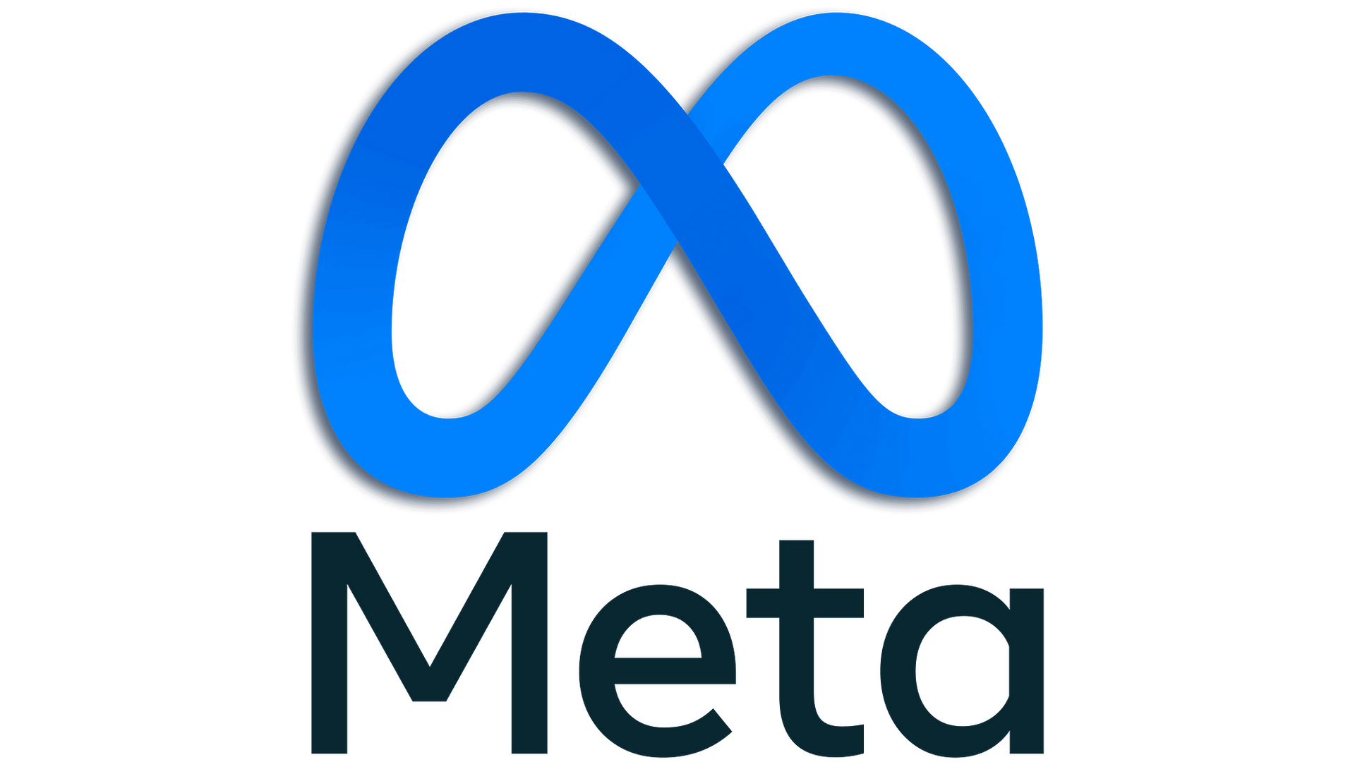 The meta logo is a blue infinity symbol on a white background.