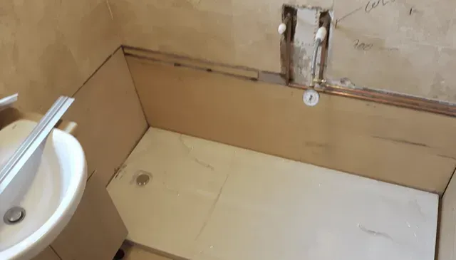 walk-in shower with seat