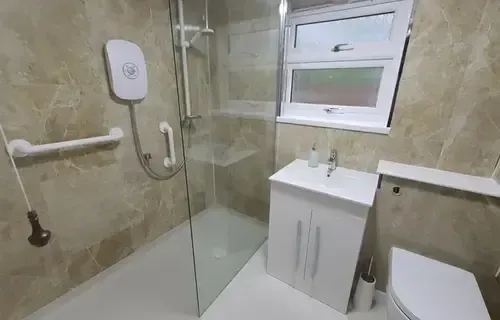 Walk-in showers for elderly and disabled people