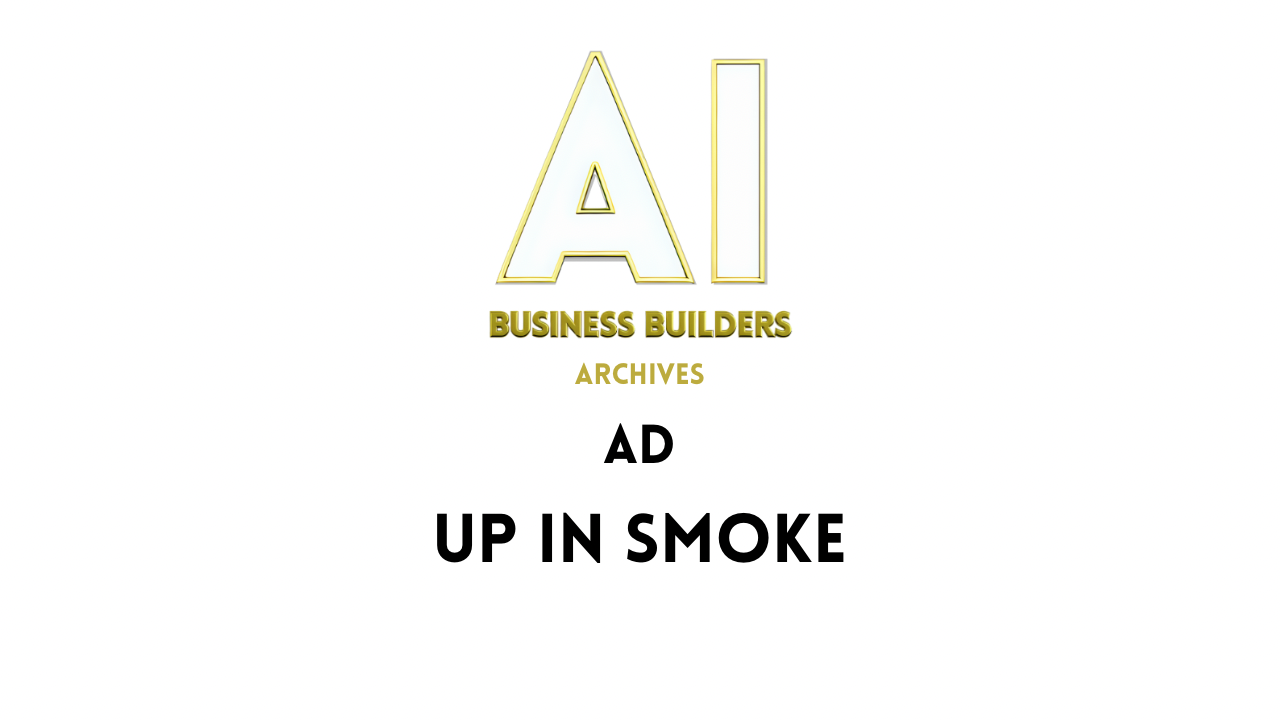 A logo for business builders archives ad up in smoke