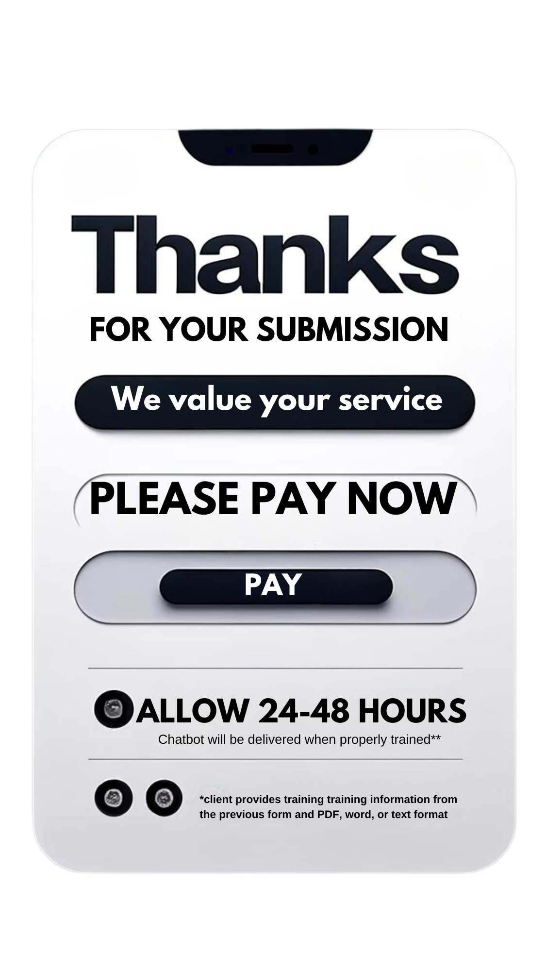 Ai chat bot pay button