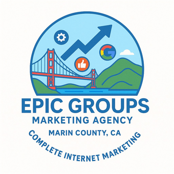 The logo for Epic Groups Marketing Agency in Marin County , CA