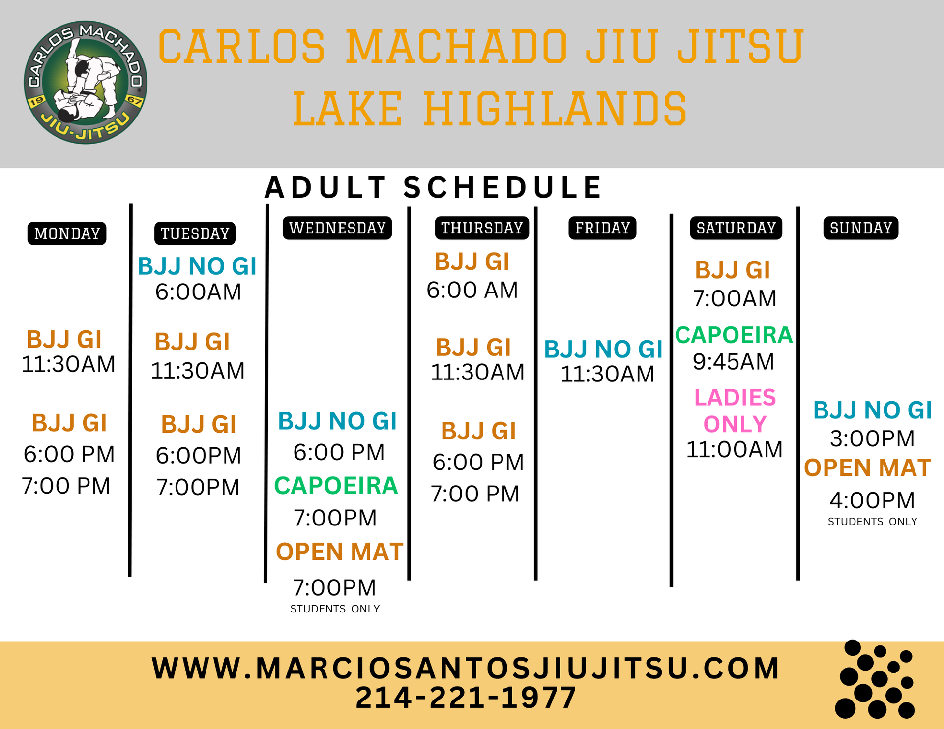 a schedule for chili lake highlands is shown
