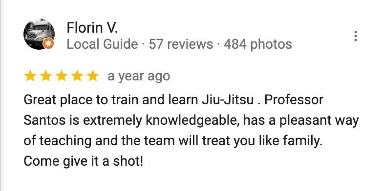 florin v. wrote a review on google about a place to train and learn jiu-jitsu .