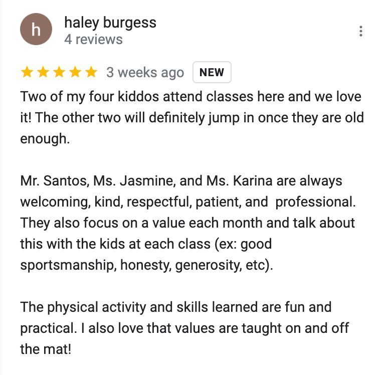 a review from haley burgoss shows that the physical activity and skills learned are fun and practical