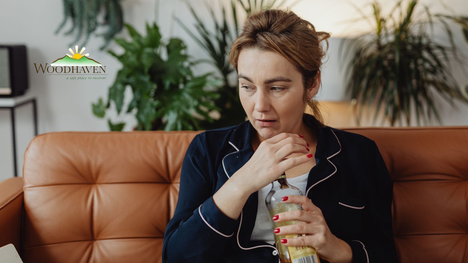 Woman drinking wine