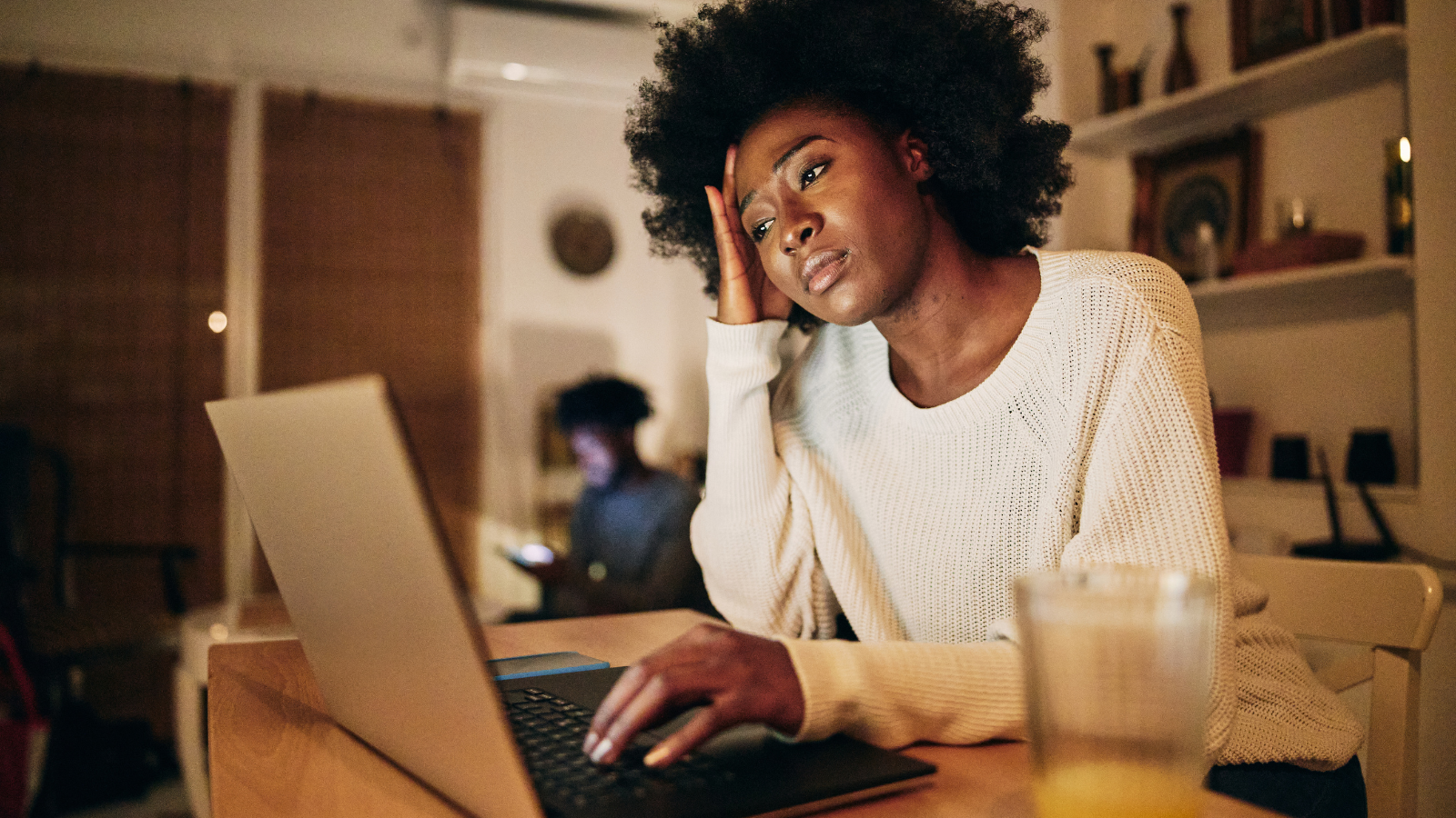 Sad women At Computer