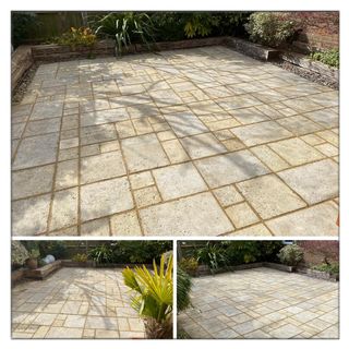 finished patio from 3 angles