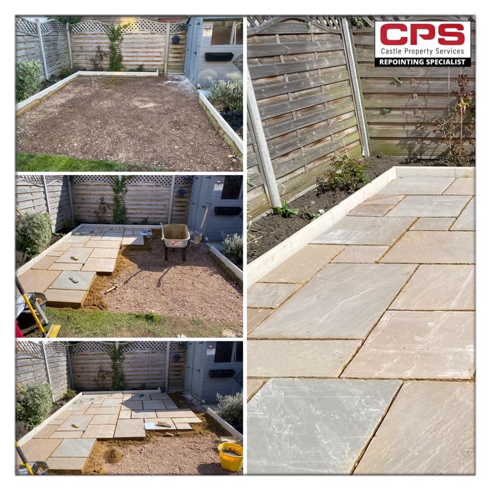 patio before during after construction