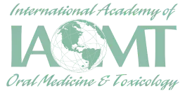 Logo of the International Academy of Oral Medicine & Toxicology with a globe in the center of the letters.