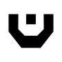 Logotipo geométrico amarillo en forma de U con un pequeño cuadrado en la parte superior.