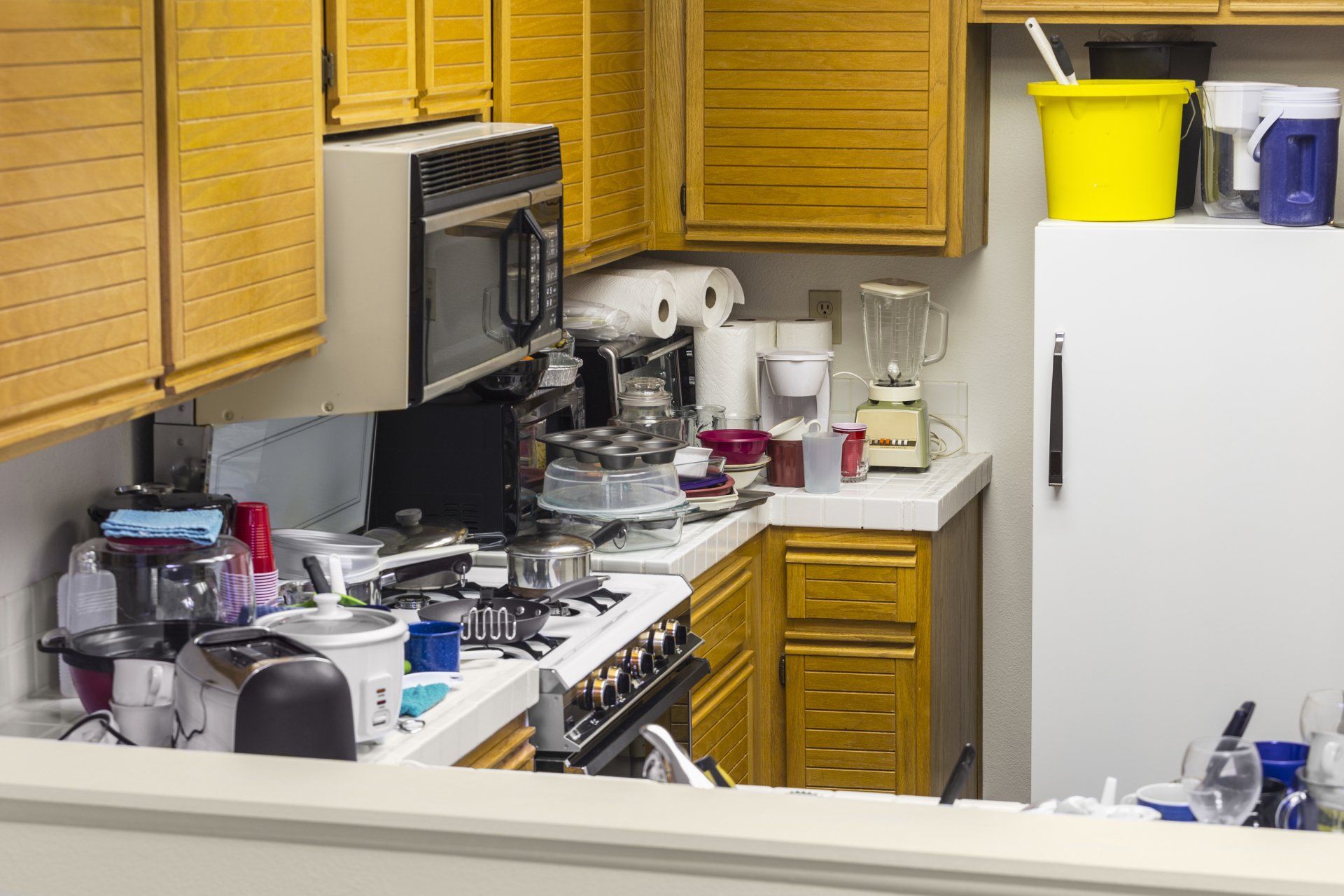 messy cluttered kitchen