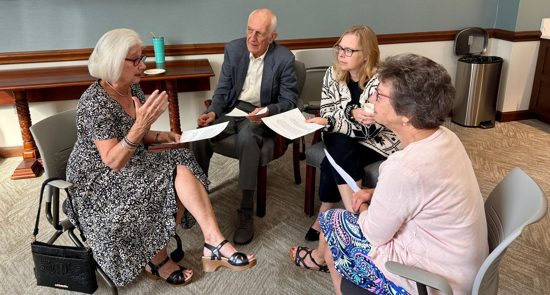Adult Sunday School, small group discussion.
