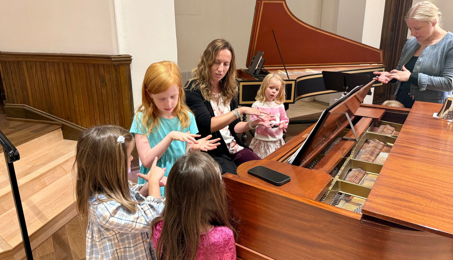 Young children music exploration.