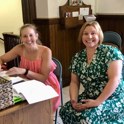 Ushers preparing for worship service.