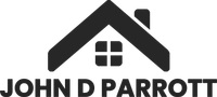 Logo with a house silhouette and the text "JOHN D PARROTT".