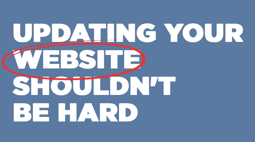 A poster that says updating your website shouldn't be hard