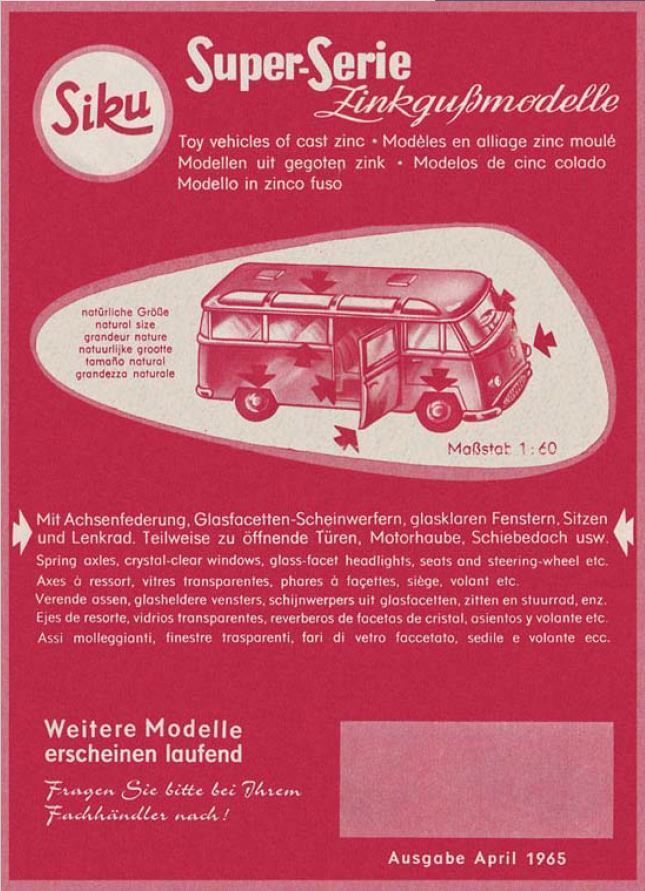 Siku Catalogue 1965
