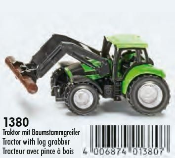 Siku 1380 Traktor mit Baumstammgreifer