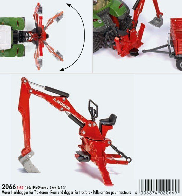 Siku 2066 Moser Heckbagger für Traktoren