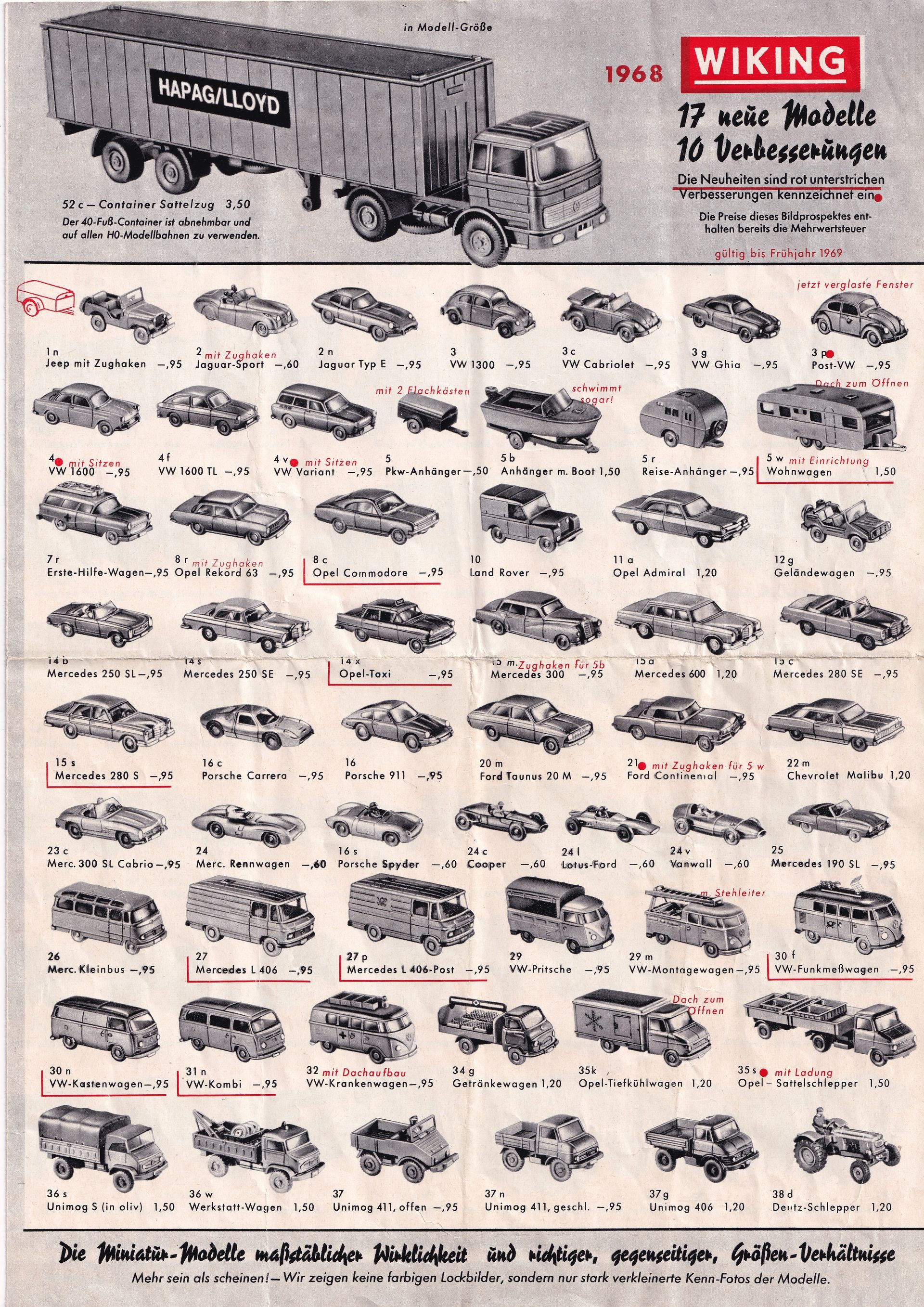 Wiking Katalog 1968