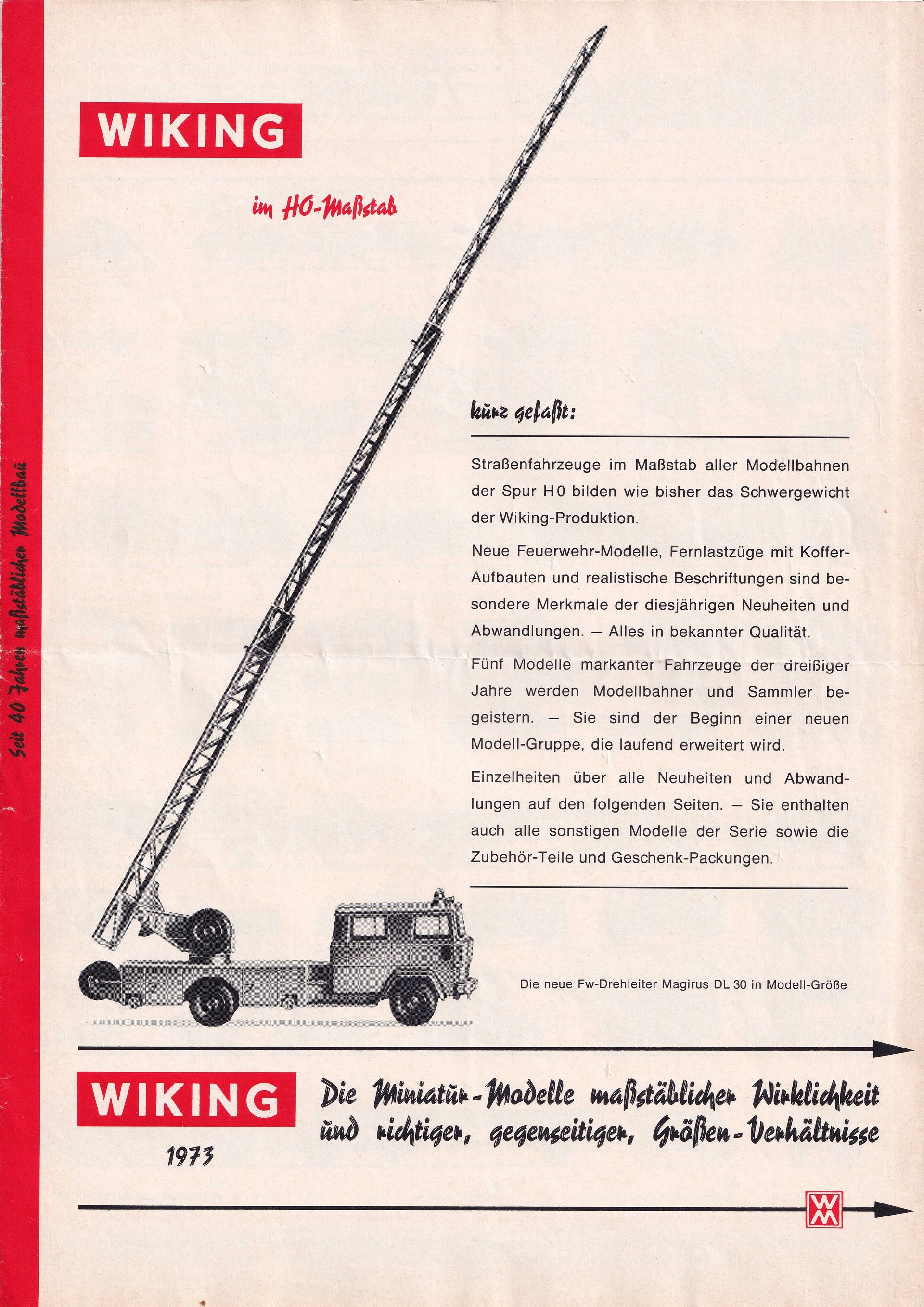 Wiking Catalogue 1973