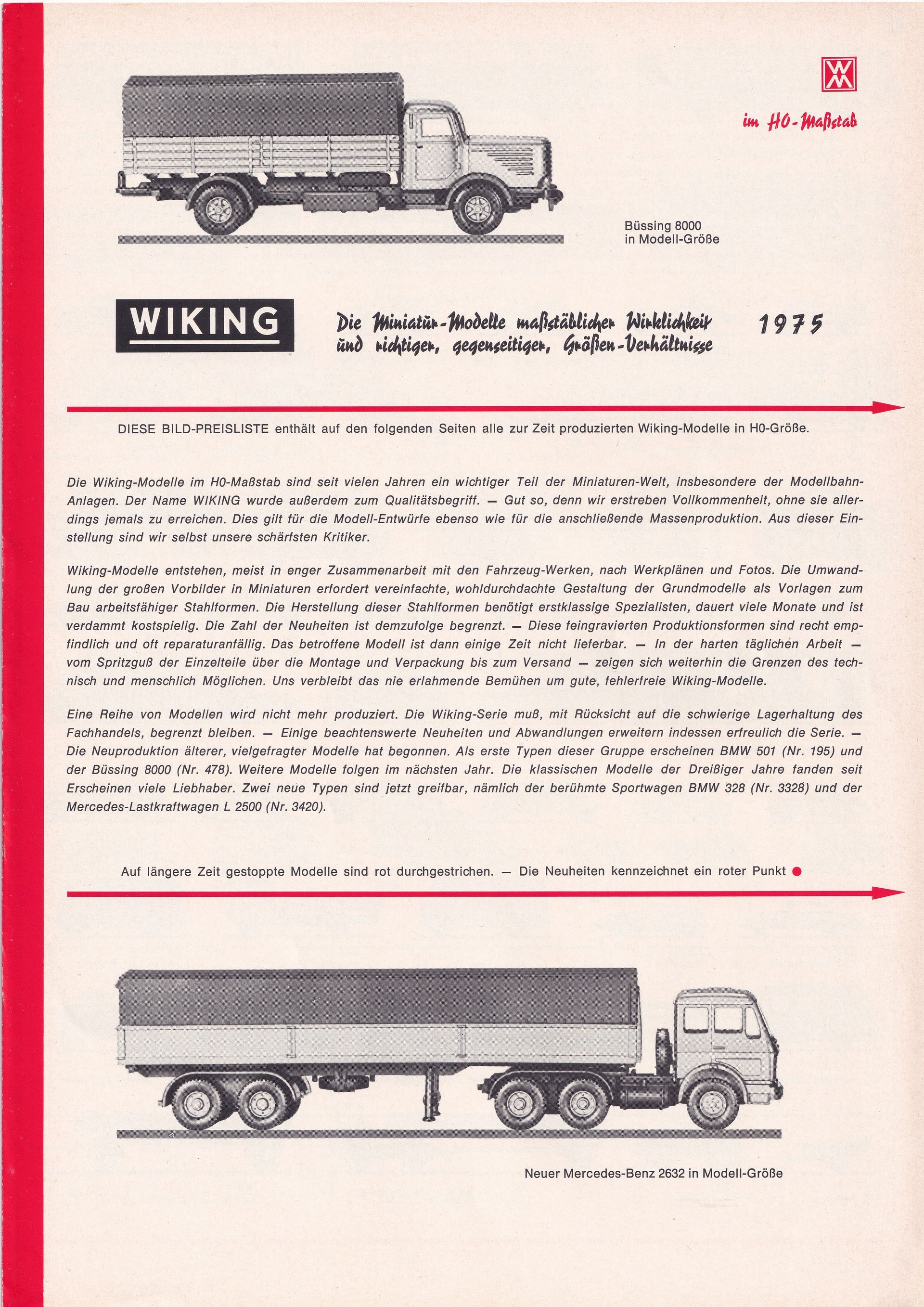 Wiking Catalogue 1975