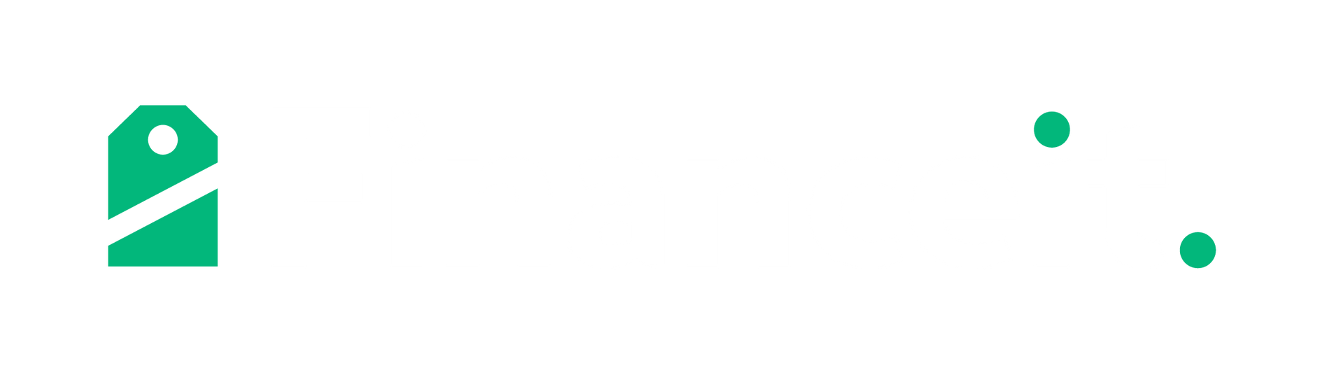 A green tag with a hole in the middle on a white background.