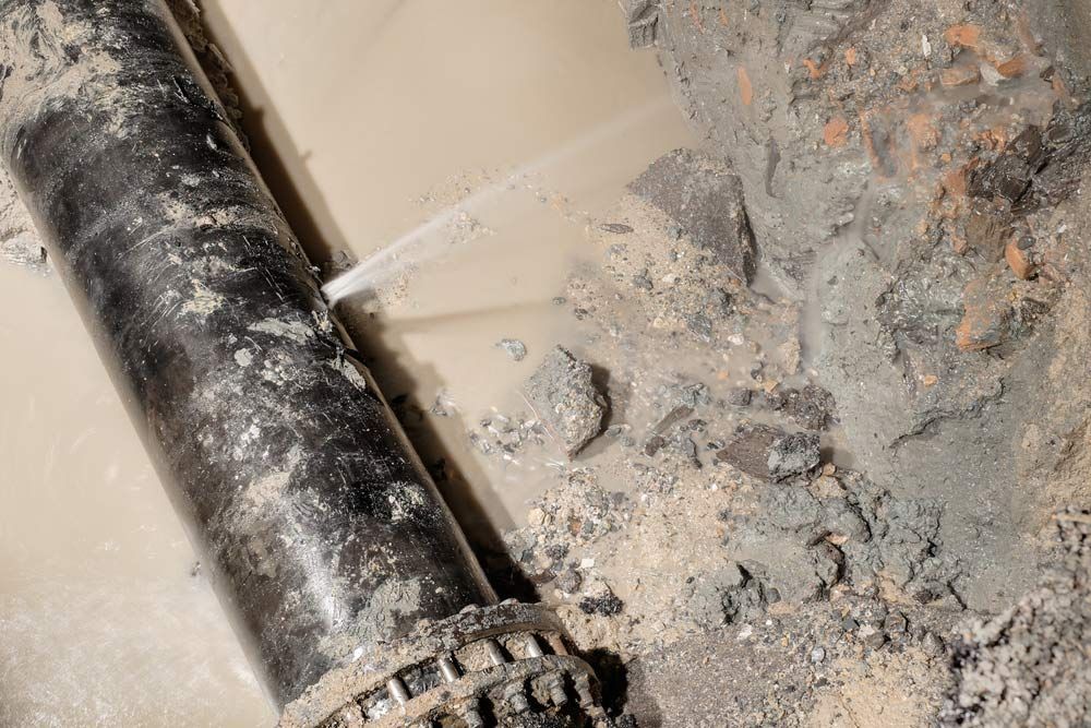 A Close Up Of A Broken Pipe With Water Coming Out Of It — Tweed Heads Leak Detection in Casuarina, NSW