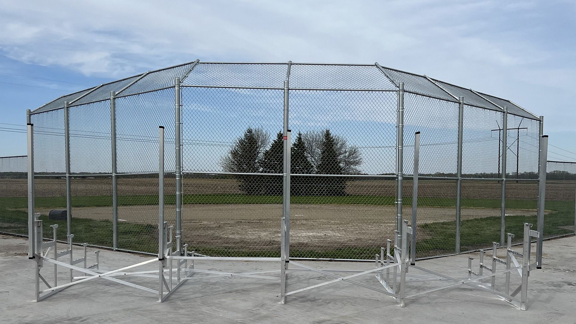 A baseball field with a chain link fence around it