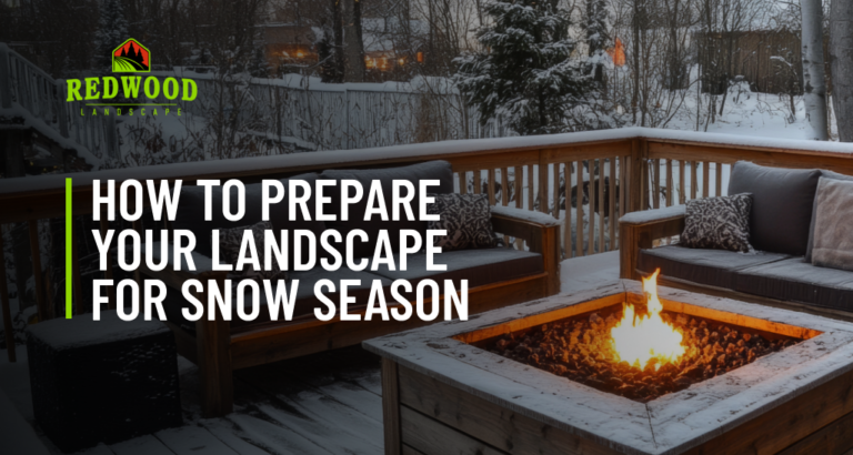 How to prepare your landscape for snow season with a fire pit.