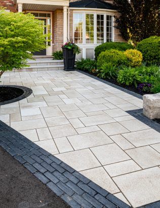 unilock paver patio design install