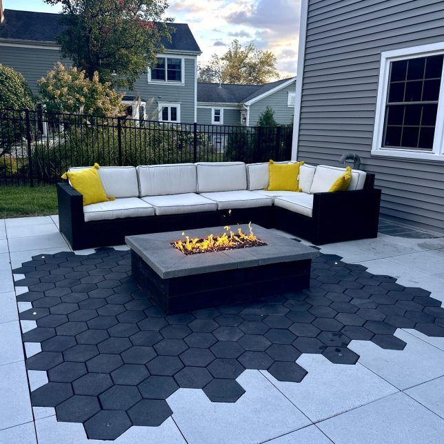 unilock paver patio design install