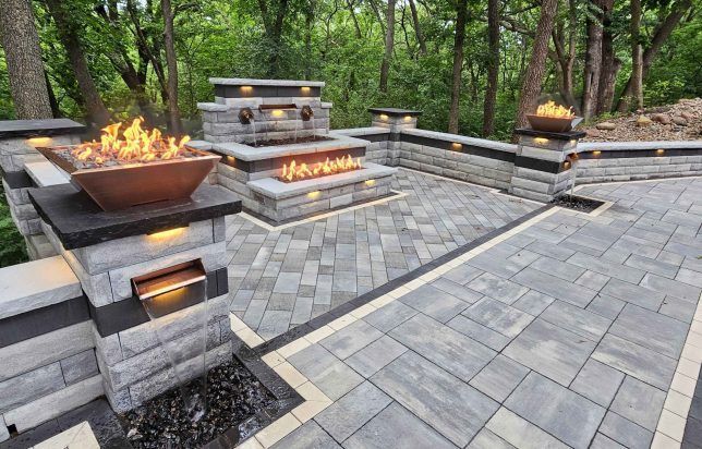 unilock paver patio design install