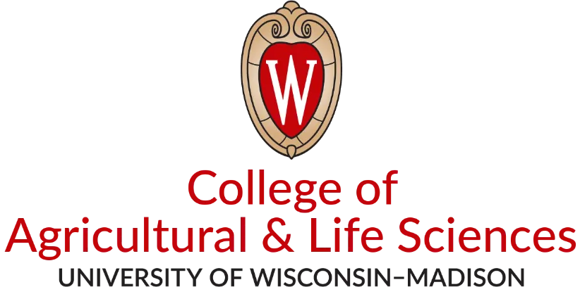 Logo of College of Agricultural & Life Sciences, University of Wisconsin-Madison, with red seal and text.